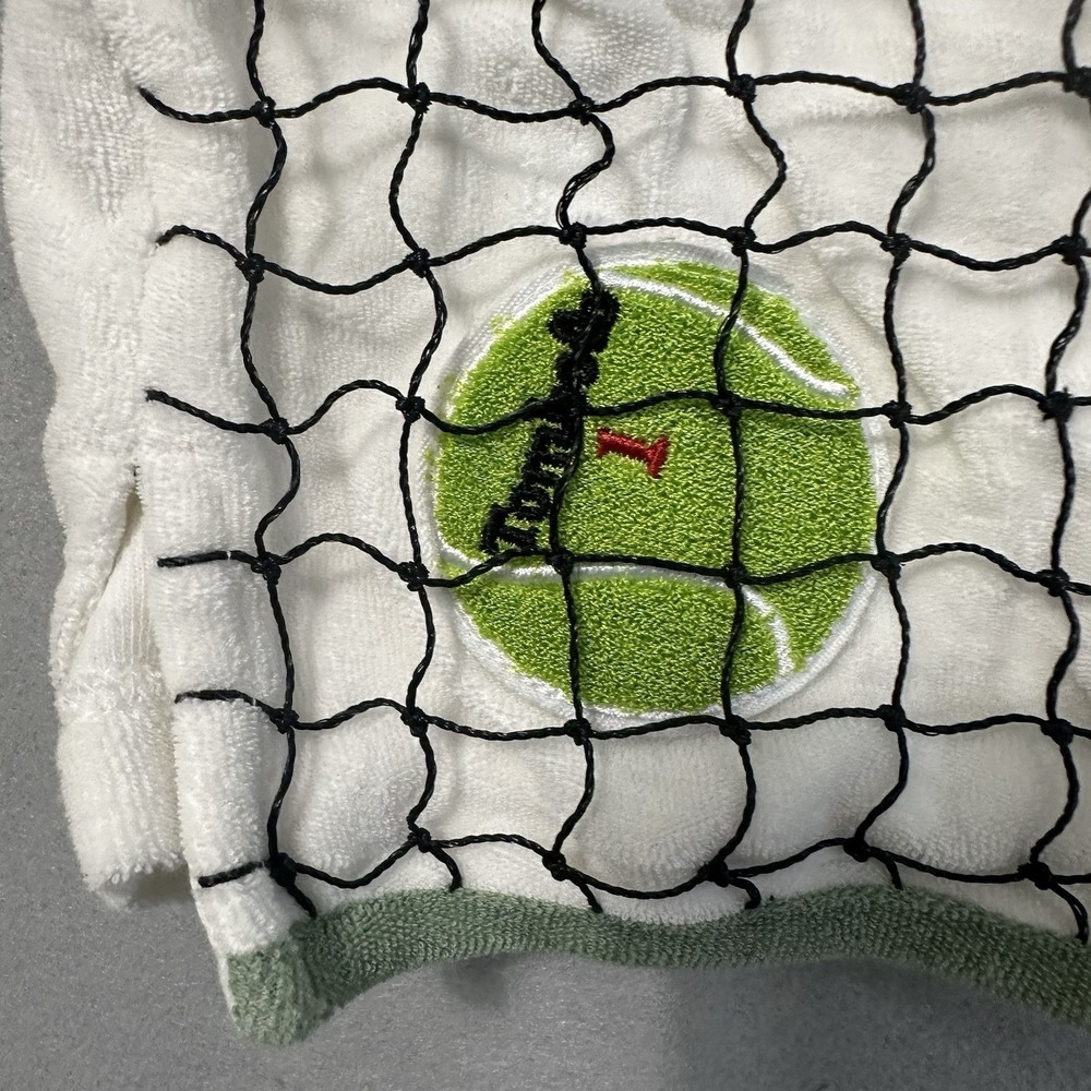 Tombolo XL Terry Cloth Shirt Full Zip White Green Organic Cotton Tennis Cabana - Picture 4 of 10